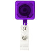 Square Retractable Badge Holders Translucent Purple